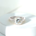 Rosec Jewels-3 Carat Solitaire Cushion Cut Lab Grown Diamond Bezel Engagement Ring with IGI Certificate