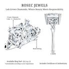 5 Carat Princess Cut Lab Grown Diamond Celtic Engagement Ring with IGI Certificate Lab - ( E-VS1 ) - Rosec Jewels