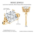 5 Carat Princess Cut Lab Grown Diamond Celtic Engagement Ring with IGI Certificate Lab - ( E-VS1 ) - Rosec Jewels