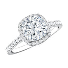 IGI Certified 2 Carat Cushion Cut Lab Grown Diamond Halo Engagement Ring Lab - ( E-VS1 ) - Rosec Jewels