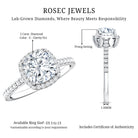 IGI Certified 2 Carat Cushion Cut Lab Grown Diamond Halo Engagement Ring Lab - ( E-VS1 ) - Rosec Jewels