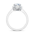 IGI Certified 2 Carat Cushion Cut Lab Grown Diamond Halo Engagement Ring Lab - ( E-VS1 ) - Rosec Jewels