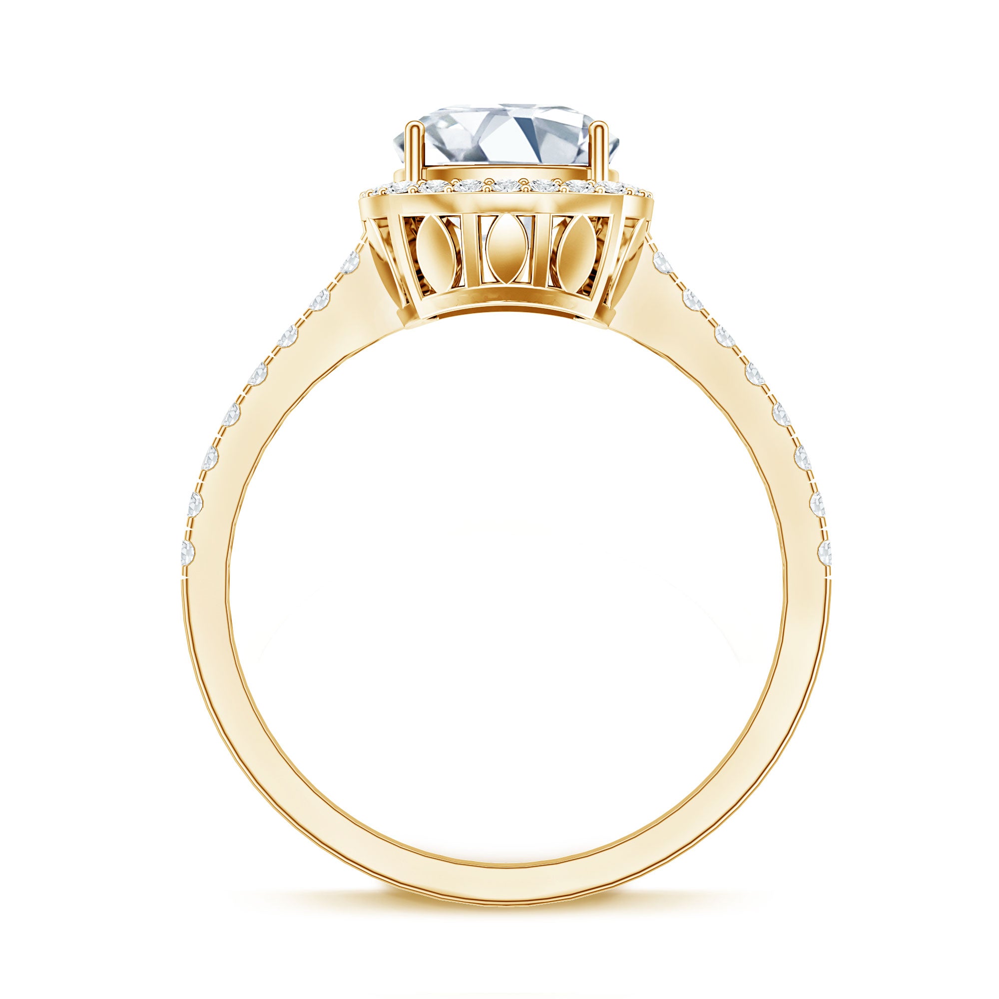 IGI Certified 2 Carat Cushion Cut Lab Grown Diamond Halo Engagement Ring Lab - ( E-VS1 ) - Rosec Jewels