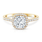 IGI Certified 2 Carat Cushion Cut Lab Grown Diamond Halo Engagement Ring Lab - ( E-VS1 ) - Rosec Jewels
