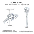 Rosec Jewels-3 Carat Cushion Cut Lab Diamond Solitaire Engagement Ring IGI Certified