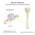 Rosec Jewels-3 Carat Cushion Cut Lab Diamond Solitaire Engagement Ring IGI Certified
