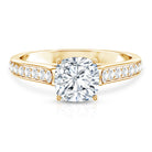 Cushion Cut 2 Carat Lab Grown Diamond Side Stone Engagement Ring IGI Certified Lab - ( E-VS1 ) - Rosec Jewels