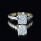 IGI Certified Cushion Cut 3 Carat Lab Grown Diamond Cathedral Engagement Ring Lab - ( E-VS1 ) - Rosec Jewels