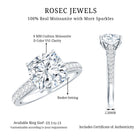 Rosec Jewels-IGI Certified Cushion Cut 3 Carat Lab Grown Diamond Cathedral Engagement Ring