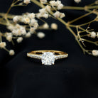 Rosec Jewels-IGI Certified Cushion Cut 3 Carat Lab Grown Diamond Cathedral Engagement Ring