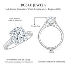 4 Carat Engagement Ring with IGI Certified Cushion Cut Lab Grown Diamond Lab - ( E-VS1 ) - Rosec Jewels