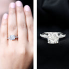 4 Carat Engagement Ring with IGI Certified Cushion Cut Lab Grown Diamond Lab - ( E-VS1 ) - Rosec Jewels