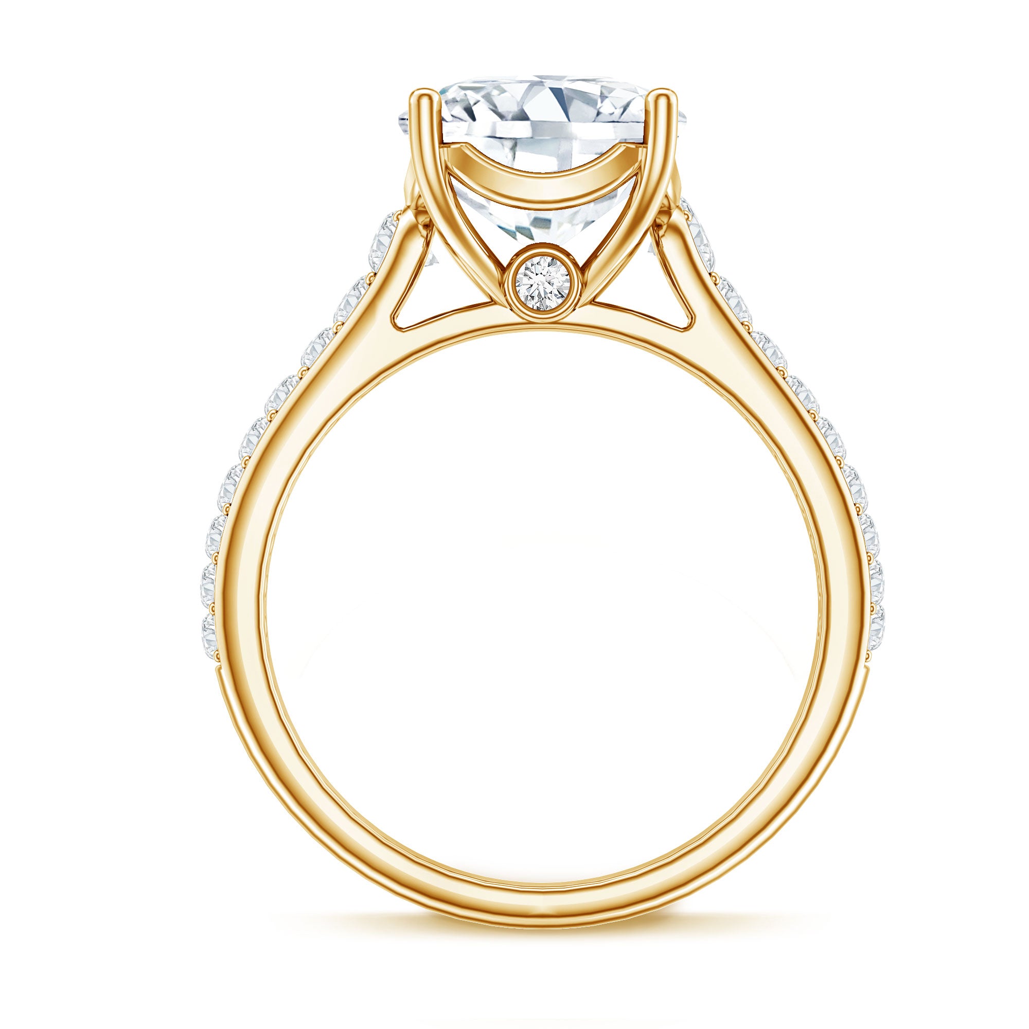 4 Carat Engagement Ring with IGI Certified Cushion Cut Lab Grown Diamond Lab - ( E-VS1 ) - Rosec Jewels