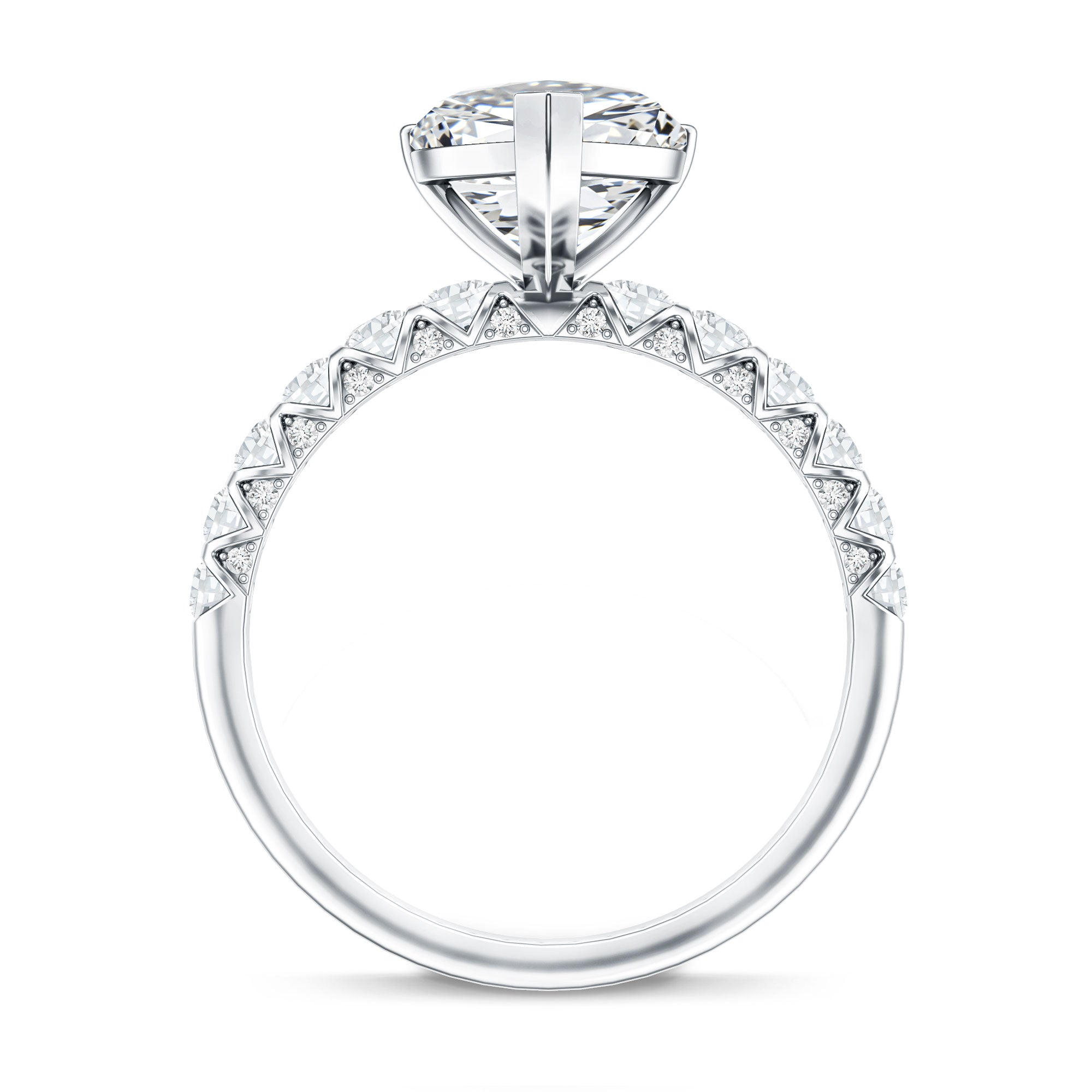 2 Carat Heart Shaped Lab Grown Diamond Engagement Ring with IGI Certificate Lab - ( E-VS1 ) - Rosec Jewels