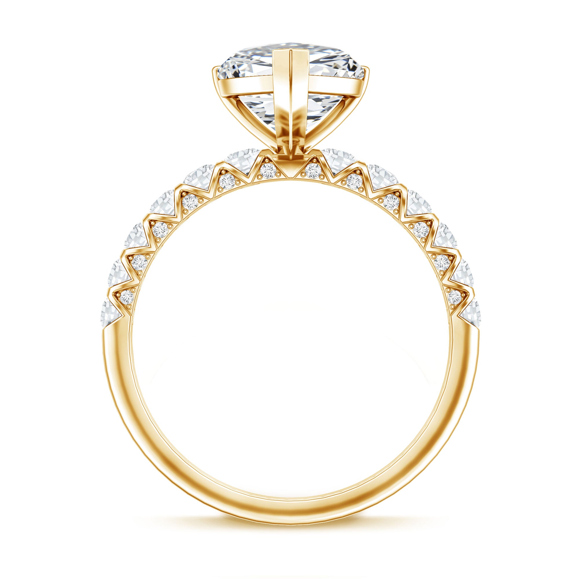 2 Carat Heart Shaped Lab Grown Diamond Engagement Ring with IGI Certificate Lab - ( E-VS1 ) - Rosec Jewels