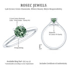 Rosec Jewels-IGI Certified Lab Grown Green Diamond 1 Carat Solitaire Ring for Women