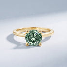 IGI Certified Lab Grown Green Diamond 1 Carat Solitaire Ring for Women Vivid Green - VS1 - Rosec Jewels
