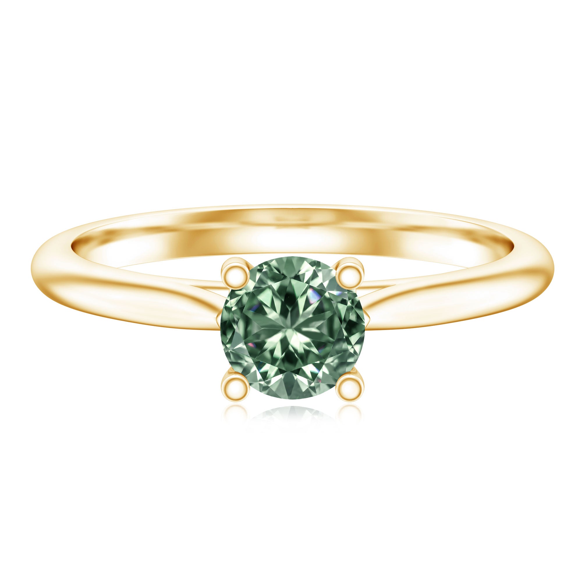 Rosec Jewels-IGI Certified Lab Grown Green Diamond 1 Carat Solitaire Ring for Women
