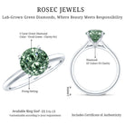 Solitaire 2 Carat Engagement Ring with IGI Certified Lab Grown Green Diamond VS1 - Rosec Jewels