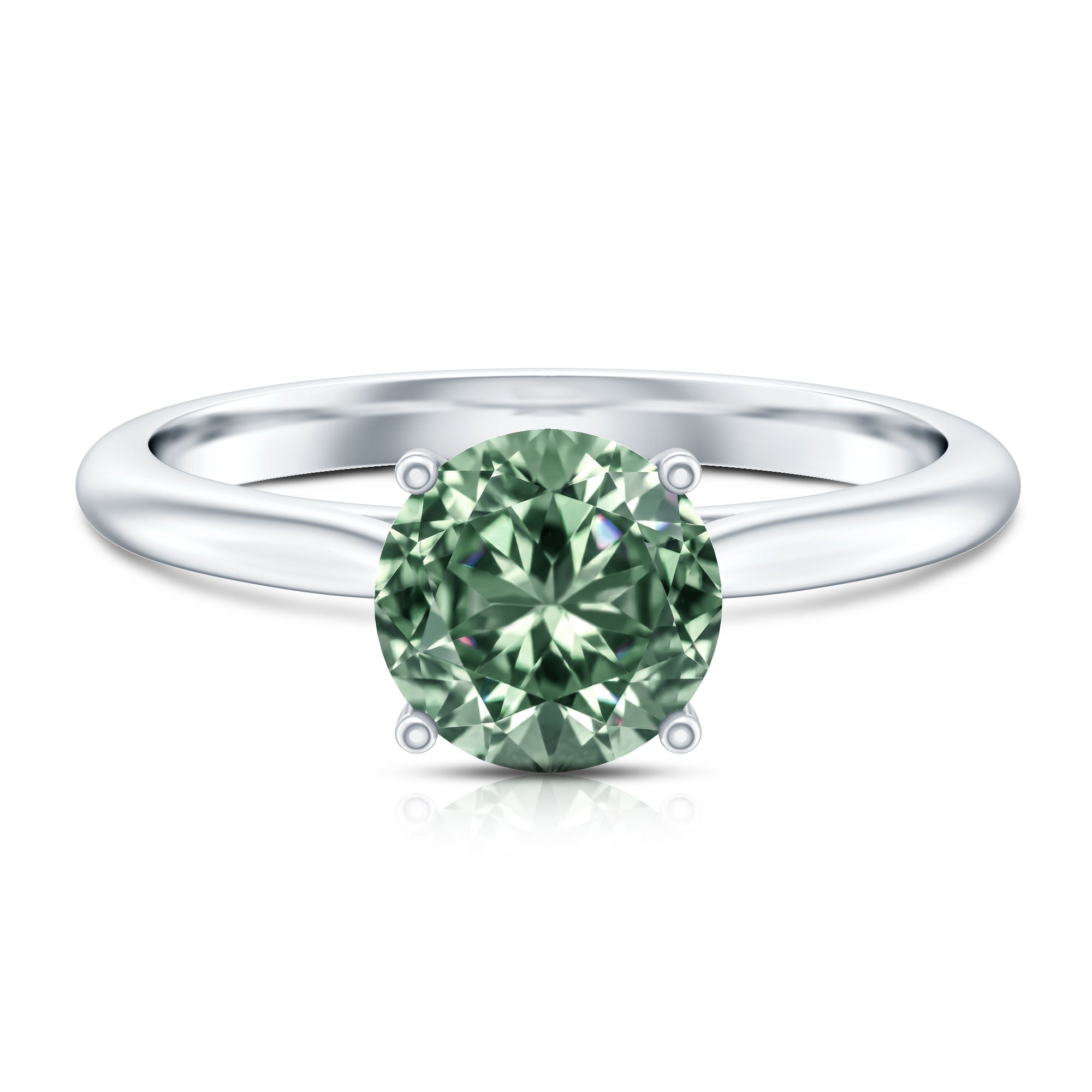 Rosec Jewels-Solitaire 2 Carat Engagement Ring with IGI Certified Lab Grown Green Diamond