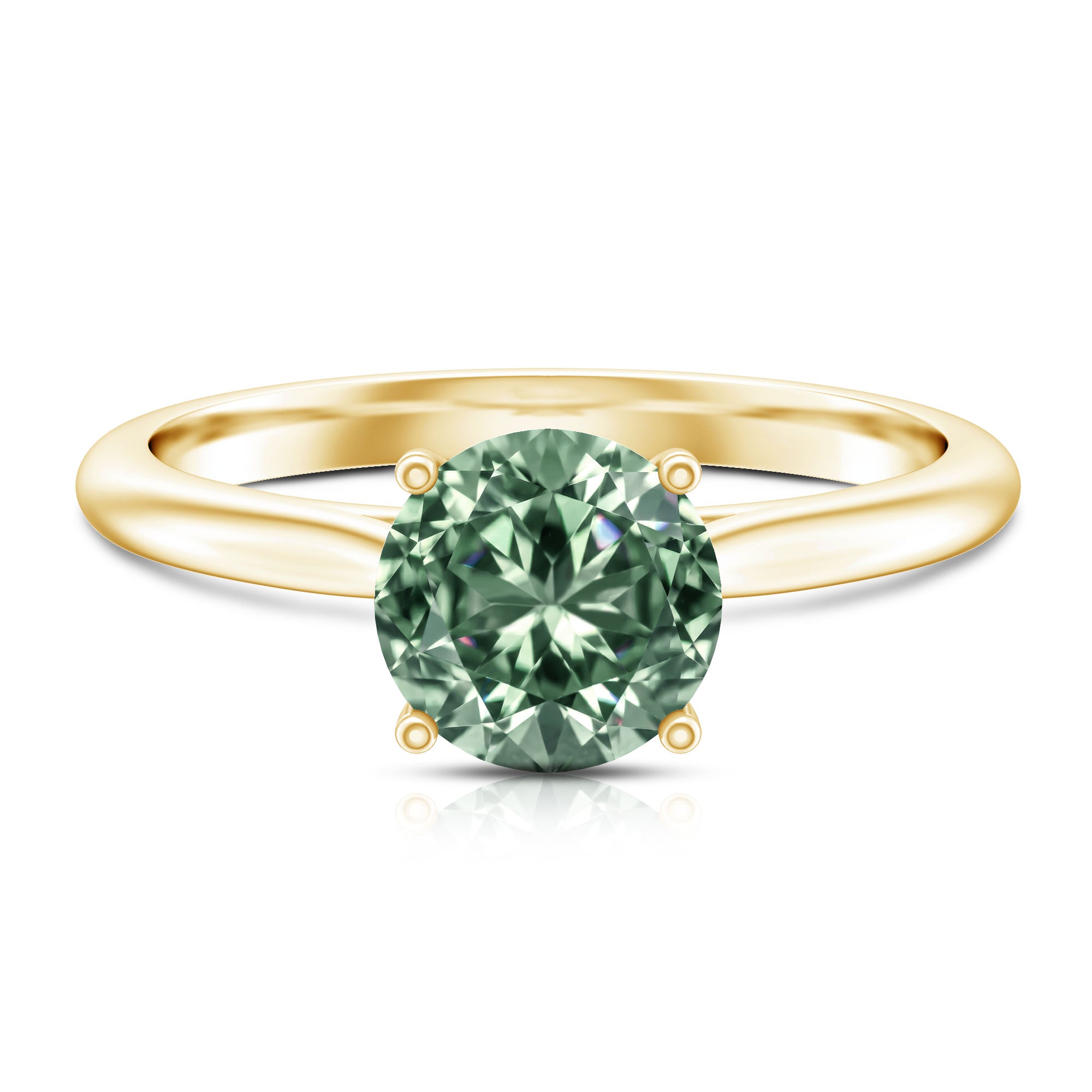 Rosec Jewels-Solitaire 2 Carat Engagement Ring with IGI Certified Lab Grown Green Diamond