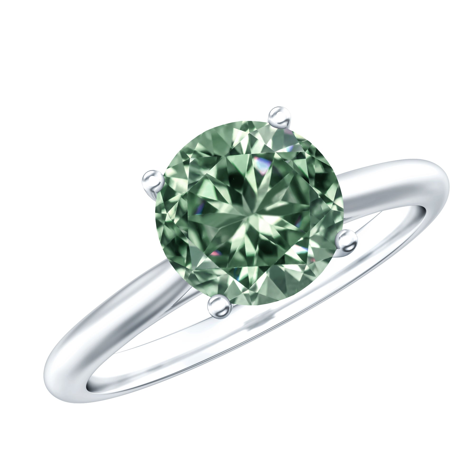 Rosec Jewels-3 Carat Lab Grown Green Diamond Engagement Ring with IGI Certificate