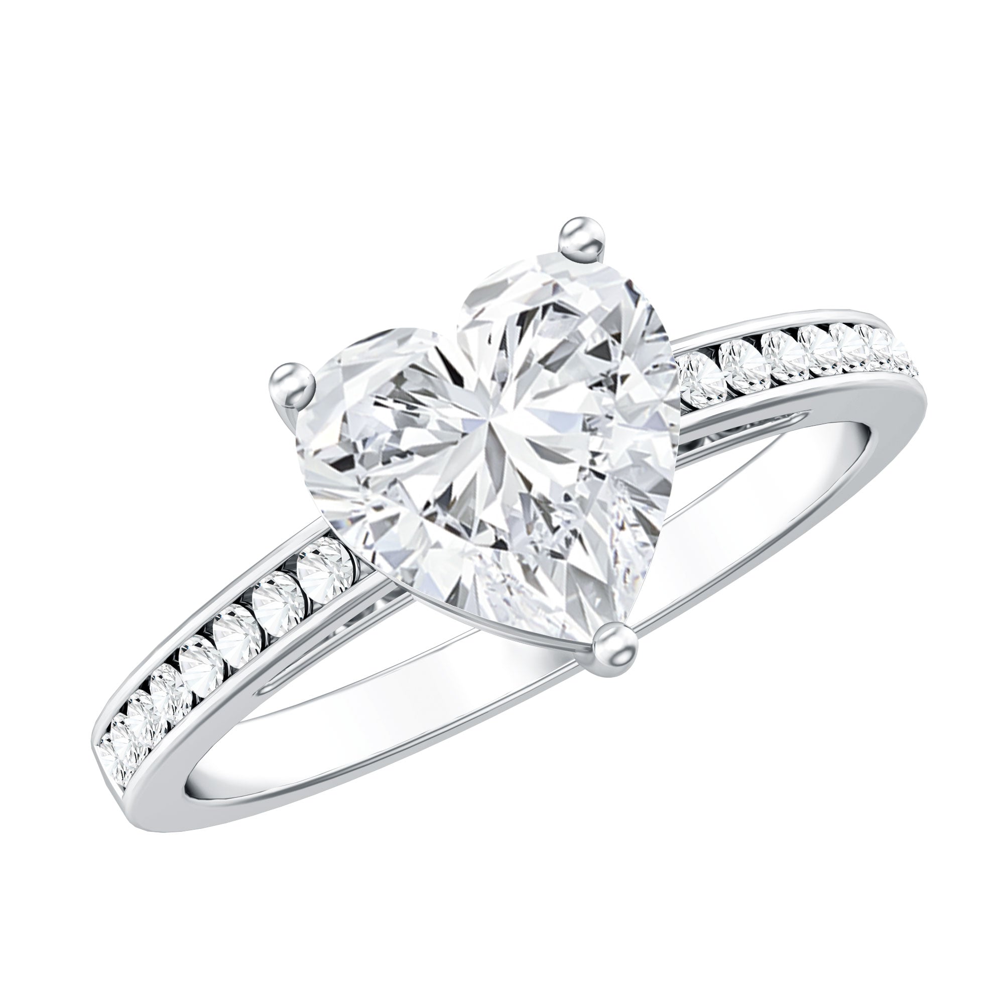 Rosec Jewels-IGI Certified 2 Carat Lab Grown Diamond Heart Engagement Ring for Women
