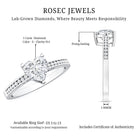 IGI Certified 1 Carat Heart Shaped Lab Grown Diamond Engagement Ring with Side Stones Lab - ( E-VS1 ) - Rosec Jewels