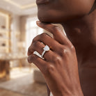 IGI Certified 1 Carat Heart Shaped Lab Grown Diamond Engagement Ring with Side Stones Lab - ( E-VS1 ) - Rosec Jewels