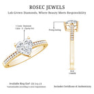 IGI Certified 1 Carat Heart Shaped Lab Grown Diamond Engagement Ring with Side Stones Lab - ( E-VS1 ) - Rosec Jewels