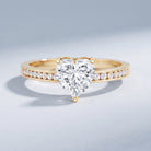 IGI Certified 1 Carat Heart Shaped Lab Grown Diamond Engagement Ring with Side Stones Lab - ( E-VS1 ) - Rosec Jewels