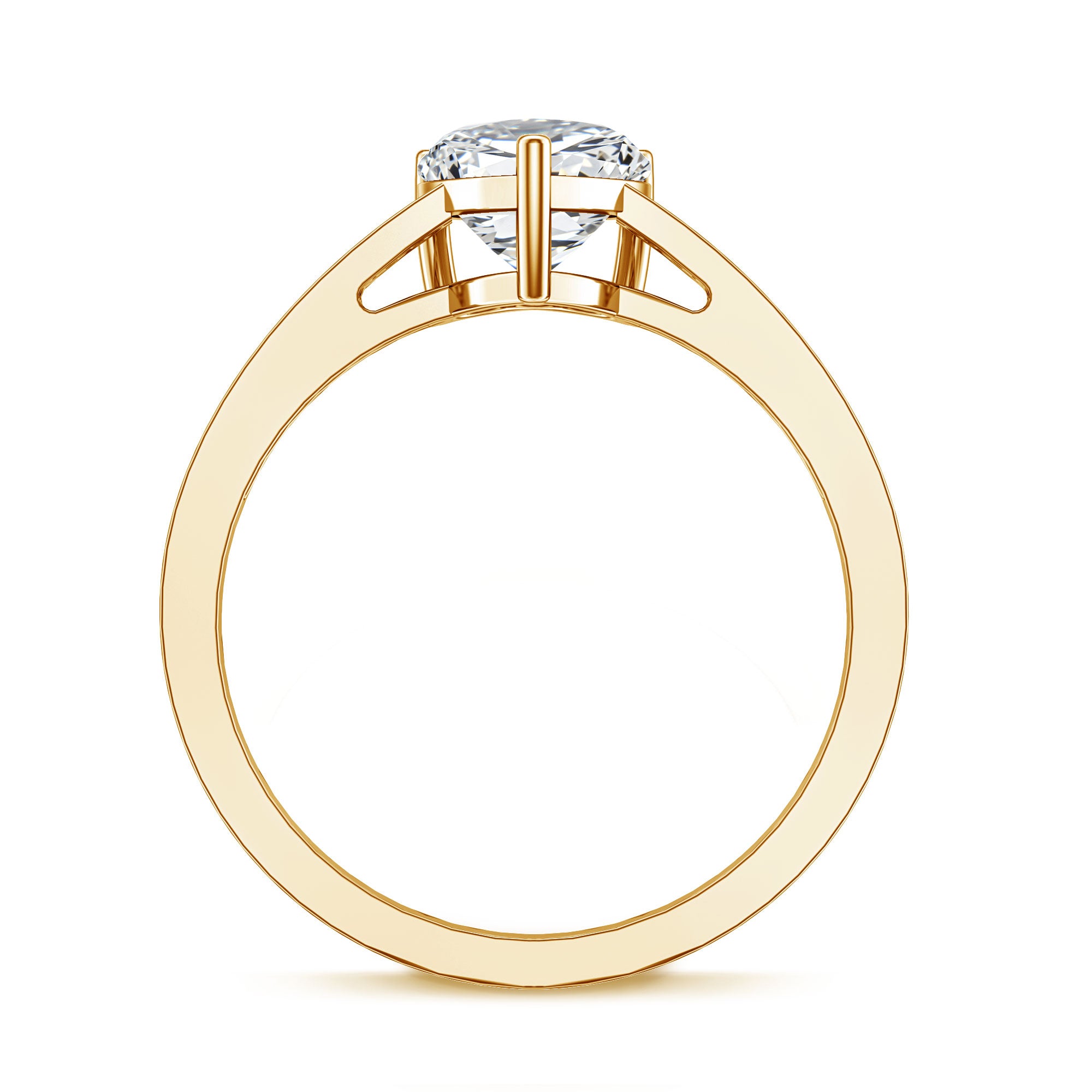 IGI Certified 1 Carat Heart Shaped Lab Grown Diamond Engagement Ring with Side Stones Lab - ( E-VS1 ) - Rosec Jewels