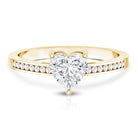 IGI Certified 1 Carat Heart Shaped Lab Grown Diamond Engagement Ring with Side Stones Lab - ( E-VS1 ) - Rosec Jewels