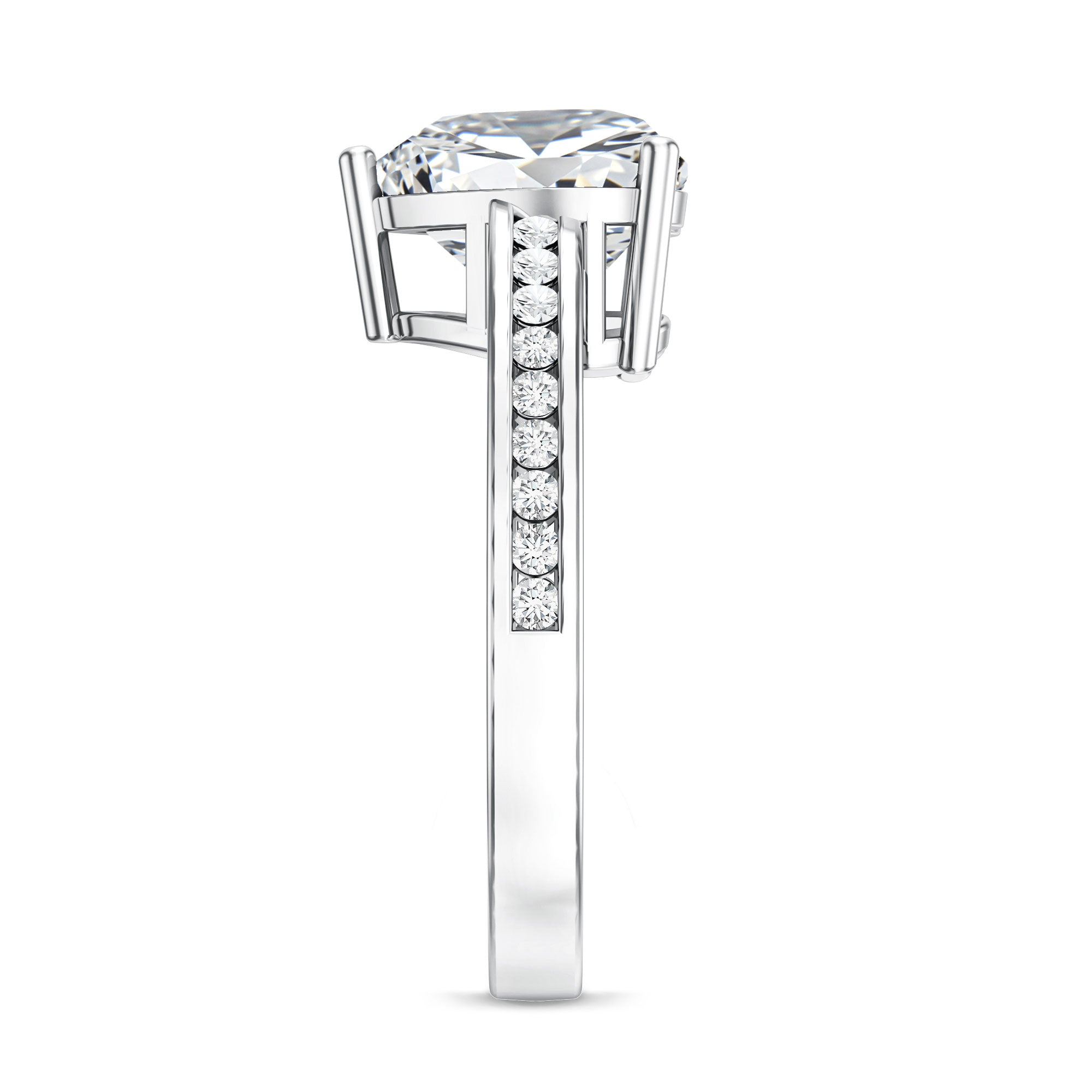 IGI Certified 3 Carat Lab Grown Diamond Heart Engagement Ring Lab - ( E-VS1 ) - Rosec Jewels