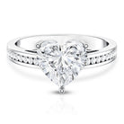 IGI Certified 3 Carat Lab Grown Diamond Heart Engagement Ring Lab - ( E-VS1 ) - Rosec Jewels