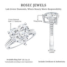 IGI Certified 5 Carat Lab Grown Diamond Heart Engagement Ring with Side Stones Lab - ( E-VS1 ) - Rosec Jewels
