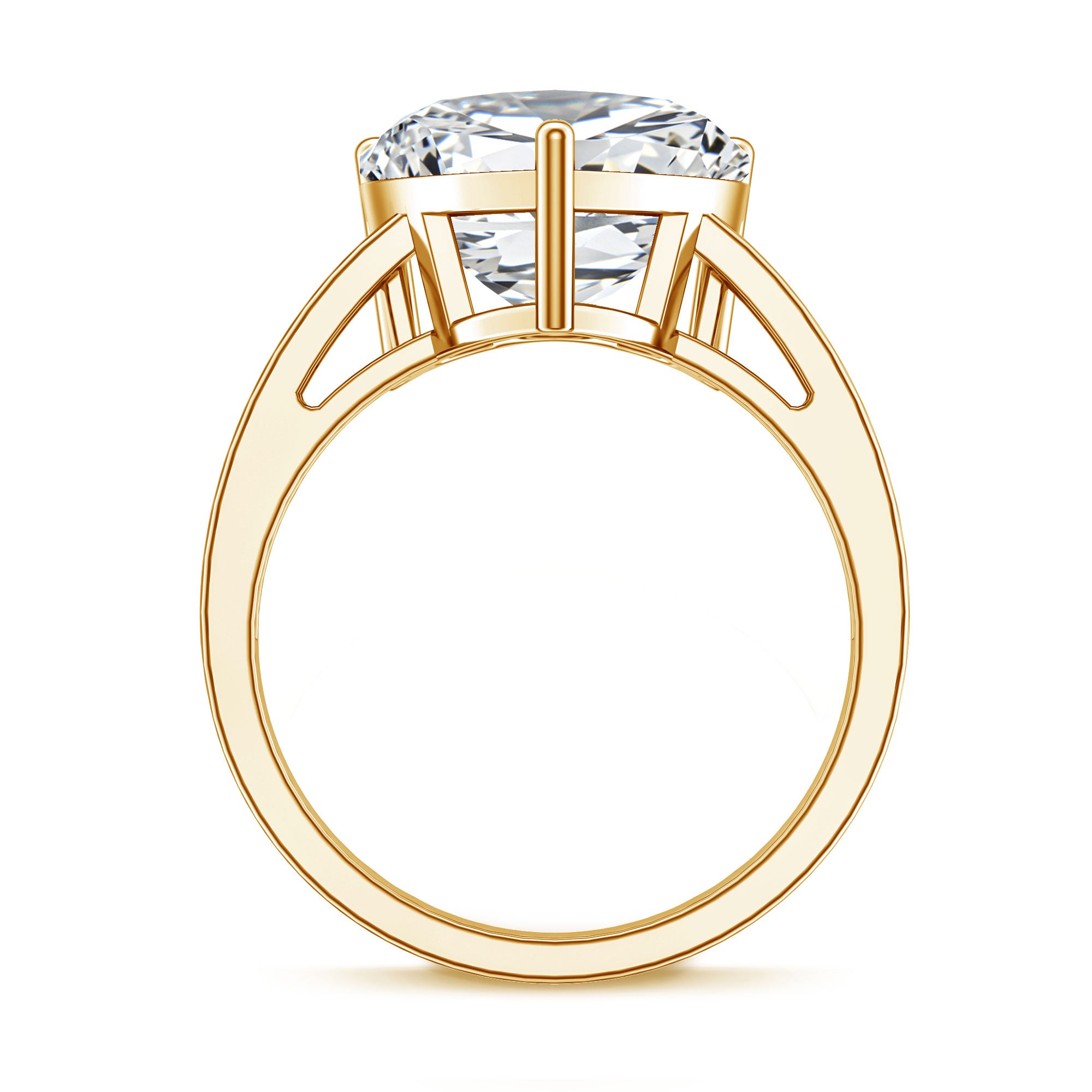 IGI Certified 5 Carat Lab Grown Diamond Heart Engagement Ring with Side Stones Lab - ( E-VS1 ) - Rosec Jewels
