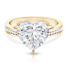 IGI Certified 5 Carat Lab Grown Diamond Heart Engagement Ring with Side Stones Lab - ( E-VS1 ) - Rosec Jewels