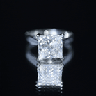 Lab Grown 4 Carat Diamond Princess Cut Engagement Ring with IGI Certificate Lab - ( E-VS1 ) - Rosec Jewels