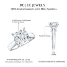 Lab Grown 4 Carat Diamond Princess Cut Engagement Ring with IGI Certificate Lab - ( E-VS1 ) - Rosec Jewels