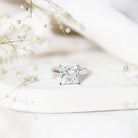 Lab Grown 4 Carat Diamond Princess Cut Engagement Ring with IGI Certificate Lab - ( E-VS1 ) - Rosec Jewels