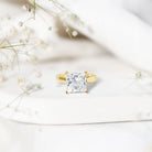 Lab Grown 4 Carat Diamond Princess Cut Engagement Ring with IGI Certificate Lab - ( E-VS1 ) - Rosec Jewels