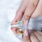 Lab Grown 4 Carat Diamond Princess Cut Engagement Ring with IGI Certificate Lab - ( E-VS1 ) - Rosec Jewels