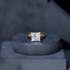 Lab Grown 4 Carat Diamond Princess Cut Engagement Ring with IGI Certificate Lab - ( E-VS1 ) - Rosec Jewels