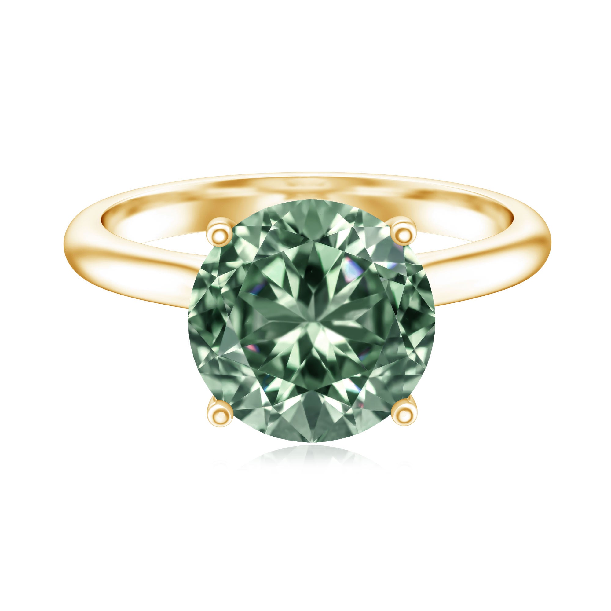 Rosec Jewels-IGI Certified Lab Green Diamond Big Engagement Ring 5 Carat