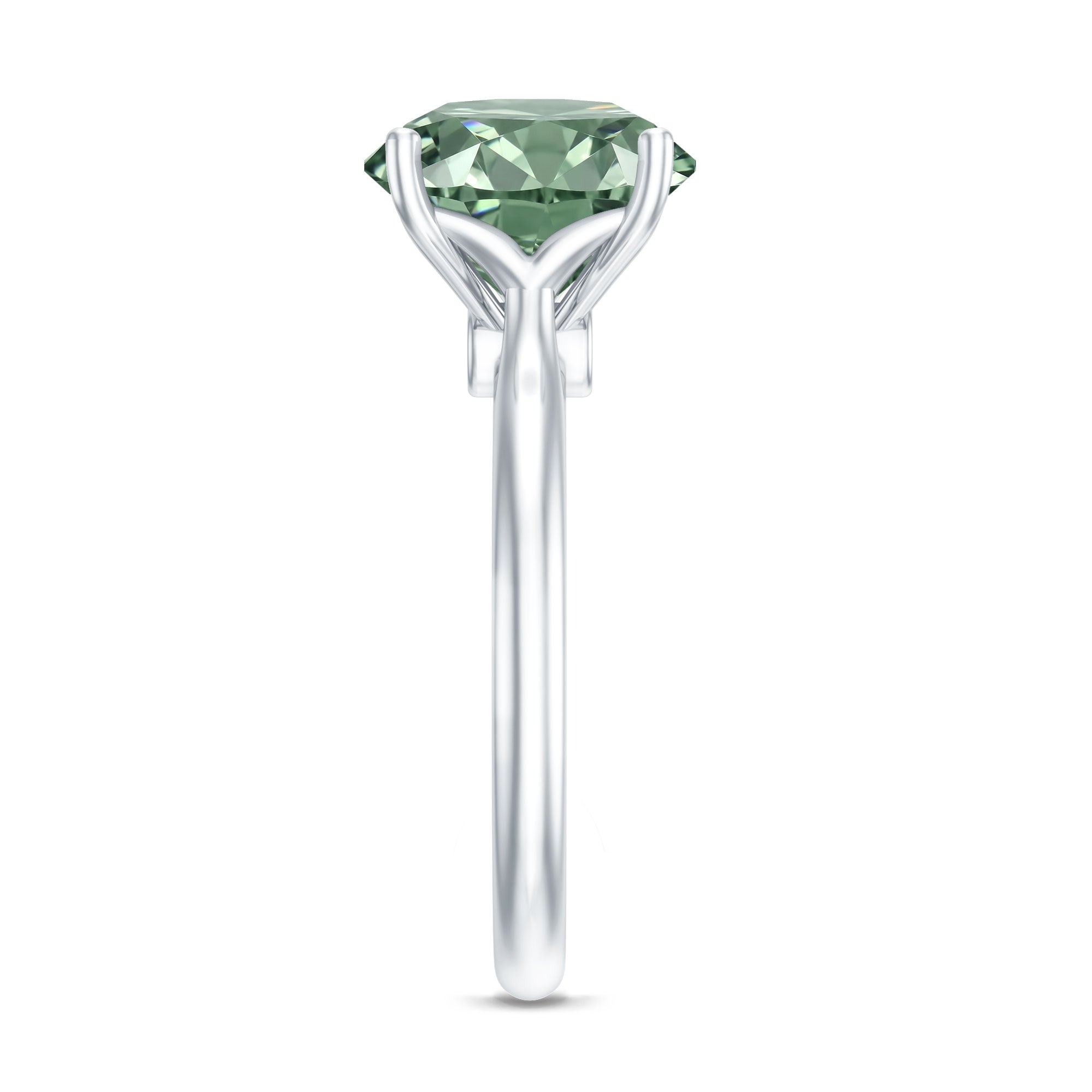 Rosec Jewels-IGI Certified Huge Lab Grown Green Diamond Solitaire Engagement Ring 5 Carat