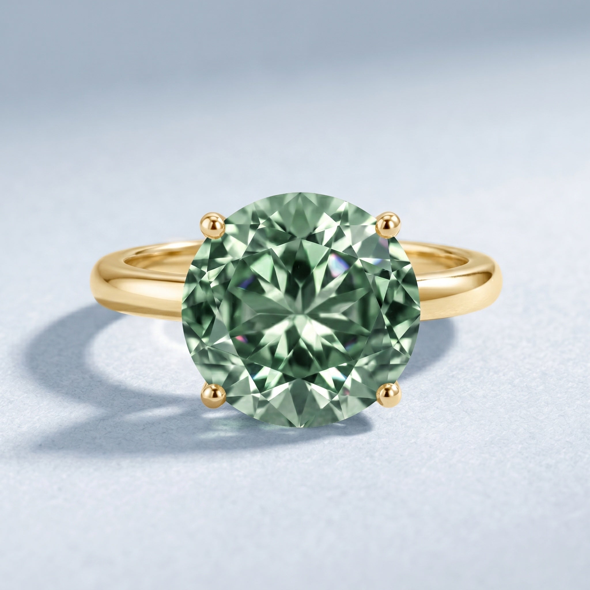IGI Certified Huge Lab Grown Green Diamond Solitaire Engagement Ring 5 Carat VS1 - Rosec Jewels