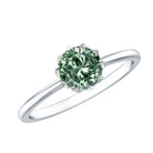 Rosec Jewels-1 Carat Lab Grown Green Diamond Lotus Basket Engagement Ring with IGI Certificate