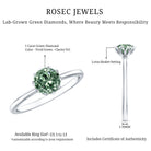Rosec Jewels-1 Carat Lab Grown Green Diamond Lotus Basket Engagement Ring with IGI Certificate