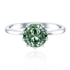 Rosec Jewels-Lotus Basket Set 2 Carat Lab Grown Green Diamond Engagement Ring IGI Certified